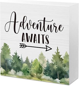 Mountain Decor Adventure Awaits Sign Camper Rv Camping Decor