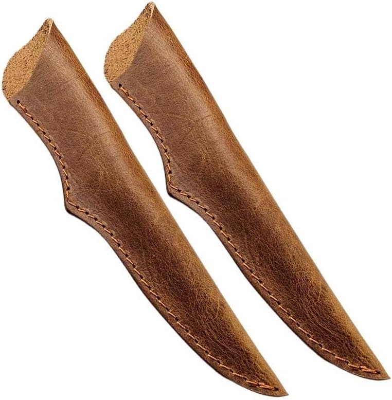 2PCS Knife Sheaths, Leather Profective Covers with Belt Loop are Suitable for Home, Kitchen, Outdoor(Small)