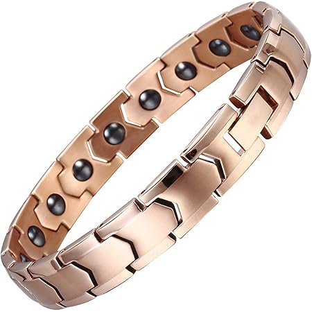 Amazon 磁気ブレスレット Fantac 静電気 ブレスレット 静電気除去 ブレスレット 血行促進 睡眠改善 肩こり解消 抗疲労 調整可能の磁気 ブレスレット ゴールド ブレスレット 通販