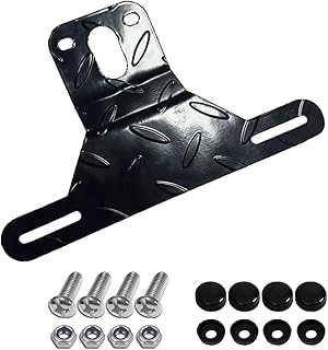 Trailer License Plate Bracket Frame, Aluminum License Plate Light Brackets Holder with Mounting Screws, Caps, Universal Tag Frame Car Accessories for Trailer Truck Boat (Black)