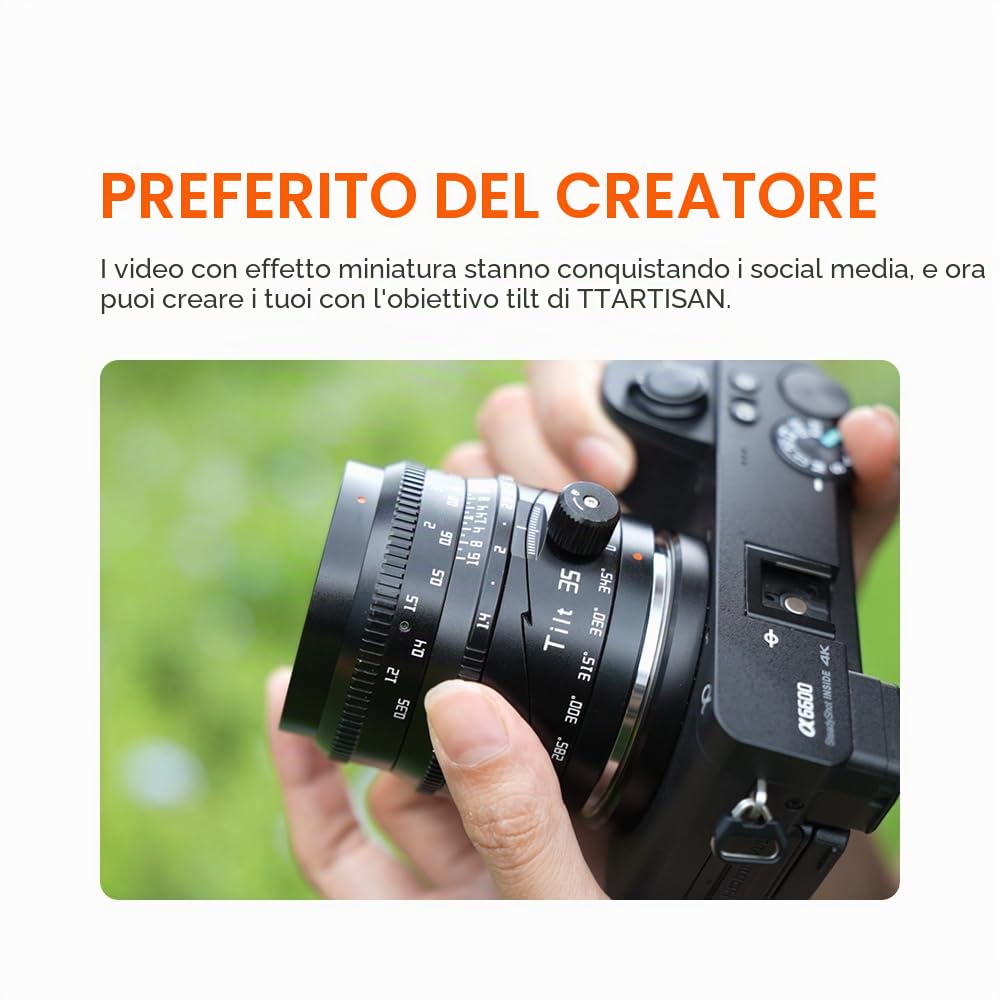 TTArtisan 35 mm F1.4 Tilt Shift Obiettivo APS-C con MF per fotocamere mirrorless con X-Mount: X-A1 X-M1 X-T100 X-T30 X-PR01 X-E1 X-E4 XS10 e altri.