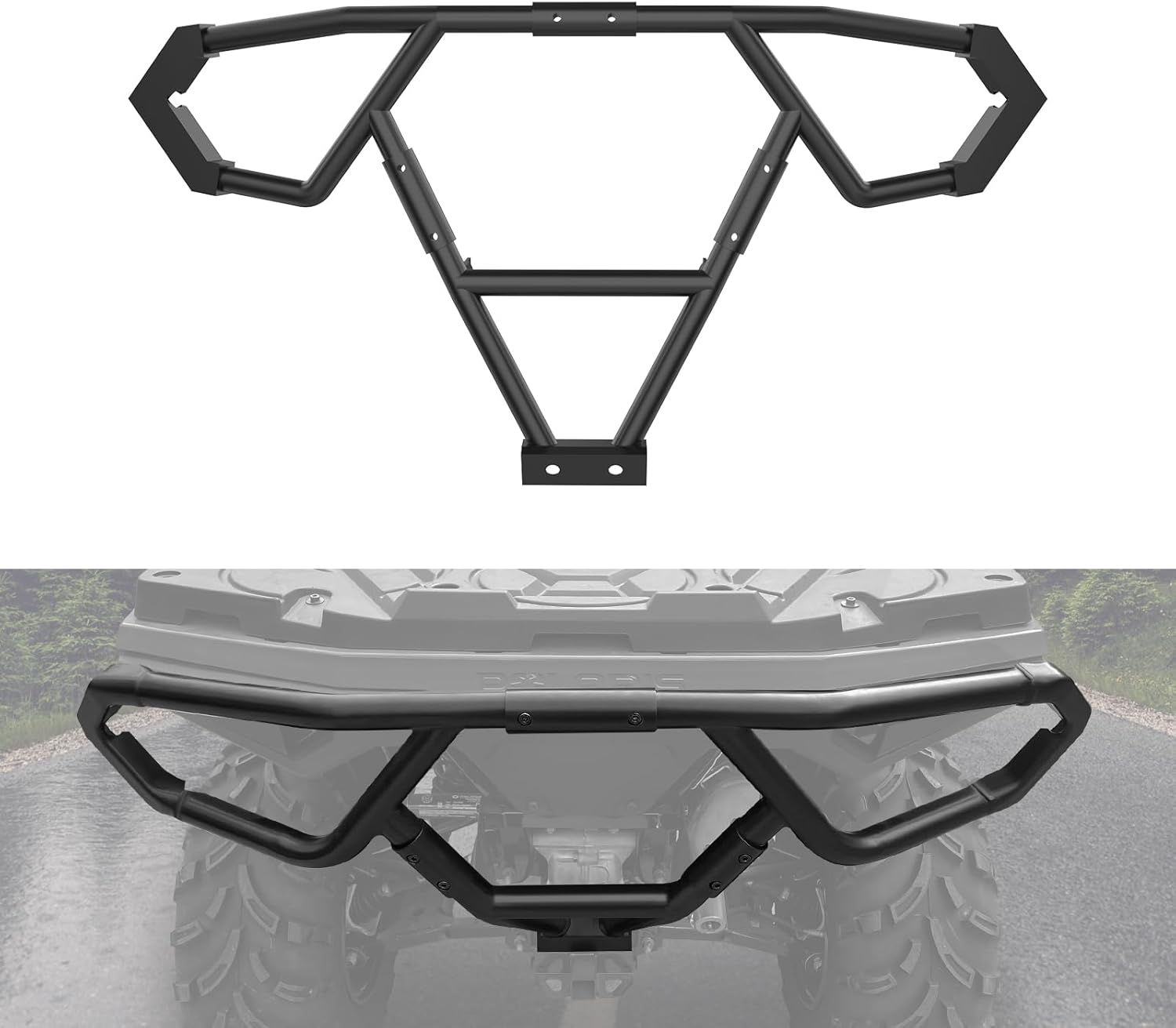 Rear Bumper for Polaris Sportsman, Heavy-Duty Steel Brush Guard Bumper Protector Back Trail Brushguard for Polaris Sportsman 570 450 2021-2025 Accessories (Replace #2884847)