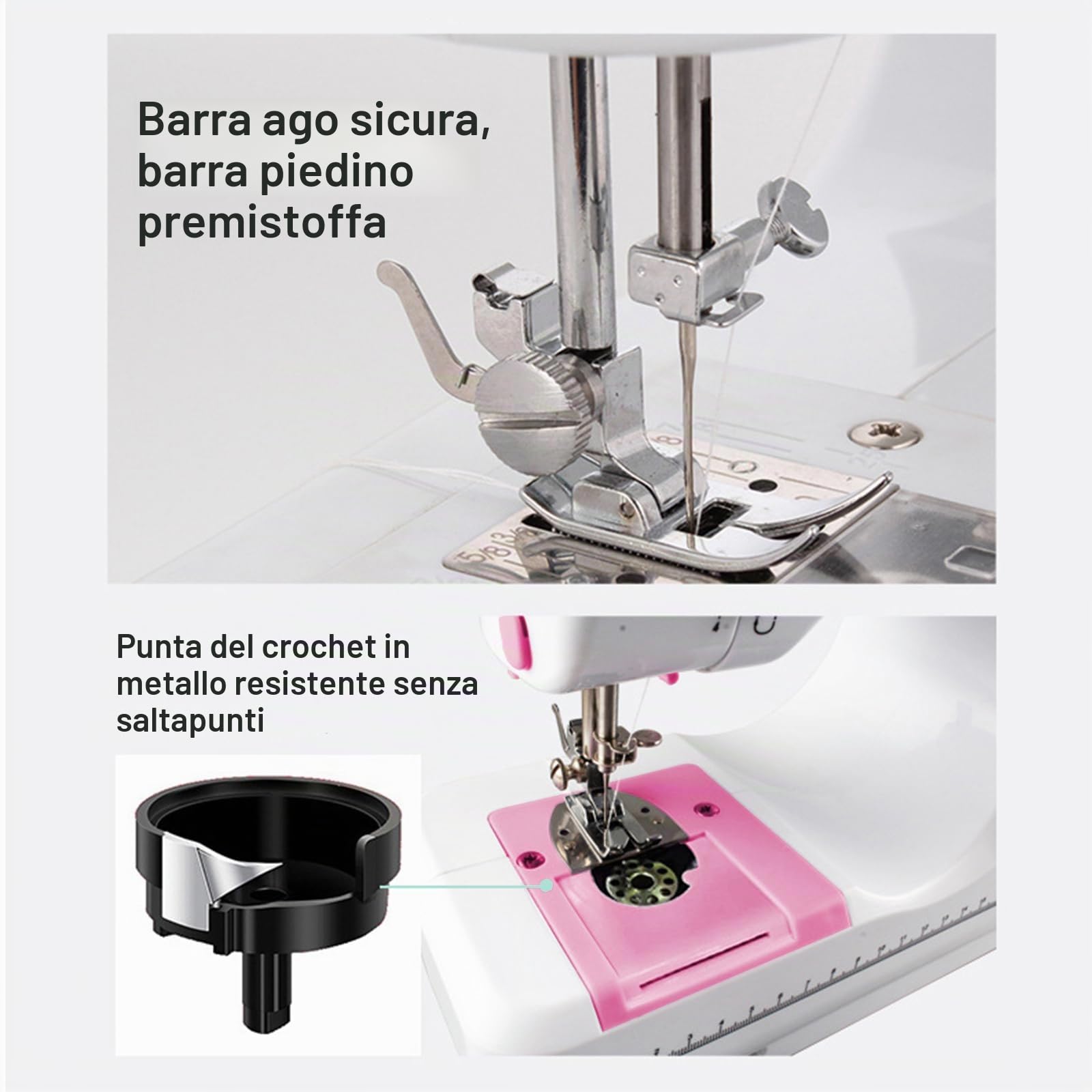 ZPSHYD Macchina da cucire multifunzione a 12 punti, doppia linea, domestica, overlock a due velocità, per bambini e principianti, rosa