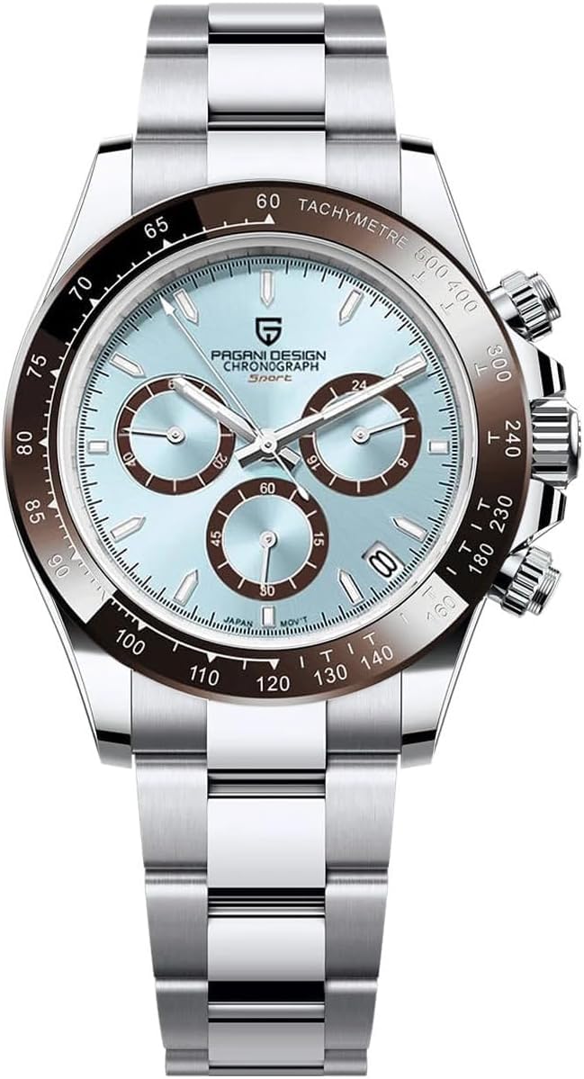 LACZ DENTON Pagani Design PD1644 Quartz Watches - Stainless Steel Men's Chronograph, Waterproof 100M Sports Clock, Fashion Gift, Business Casual Wristwatches