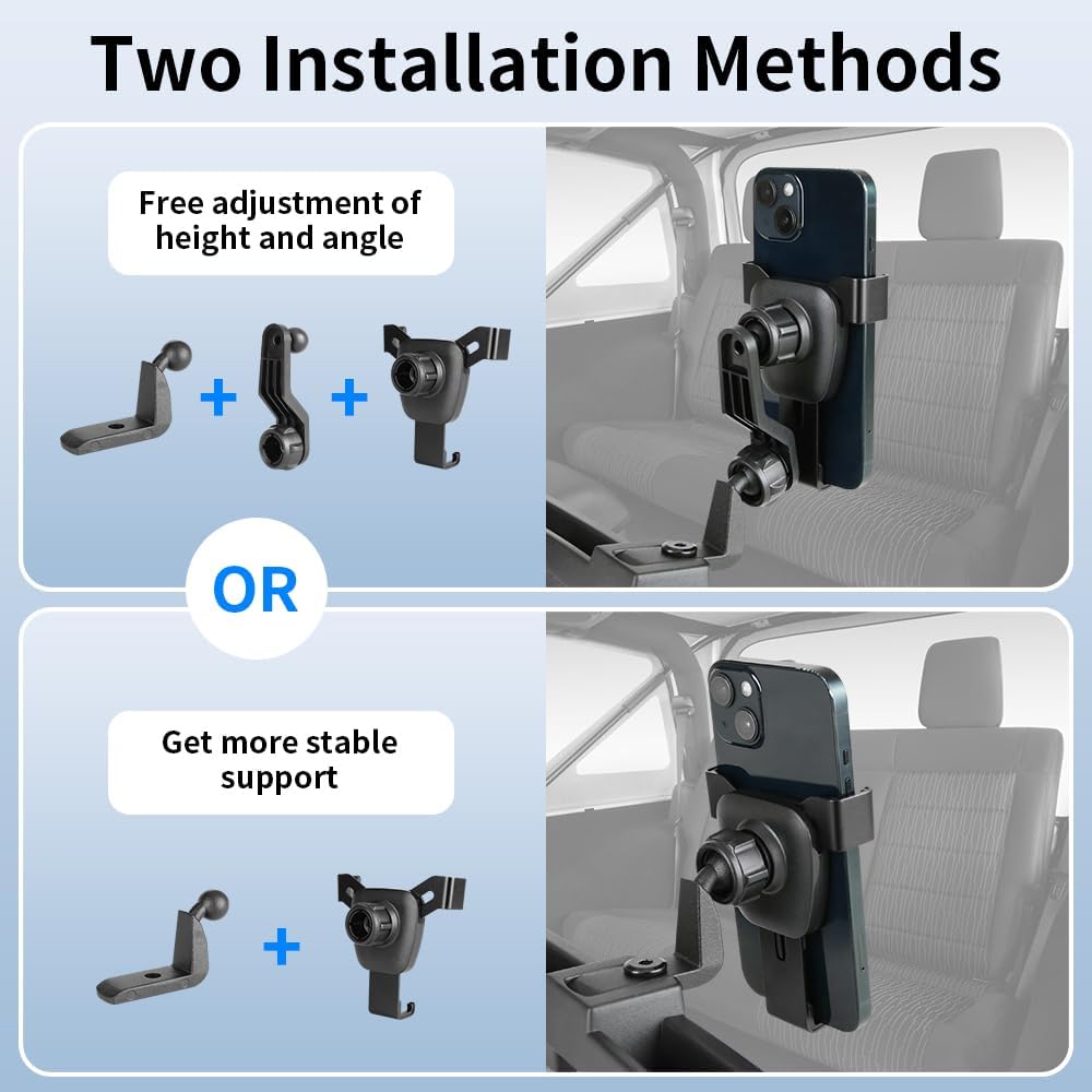 Car Phone Holder Center Console Organizer For Jeep Wrangler 4XE 2019 2020 2021 2022 2023 Auto Accessories Navigation Bracket Interior Decoration Screen Mobile Cell Mount case (Only for Wrangler 4XE) image 3