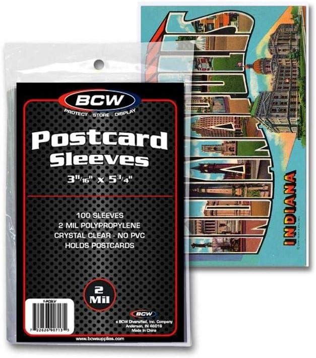 BCW Postcard Sleeves 100 Clear Sleeves AcidFree