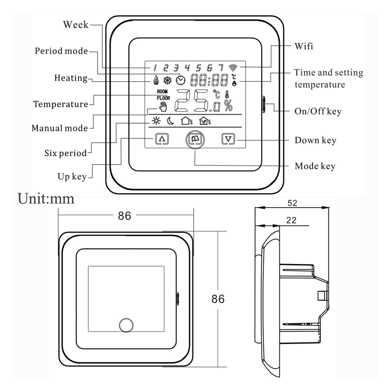 Termostat, Termometr Wewnętrzny Higrometr Cyfrowy Termostat Kotła Gazowego Wifi Programowalny Regulator Temperatury Bezprzewodowy Z Wyświetlaczem LCD