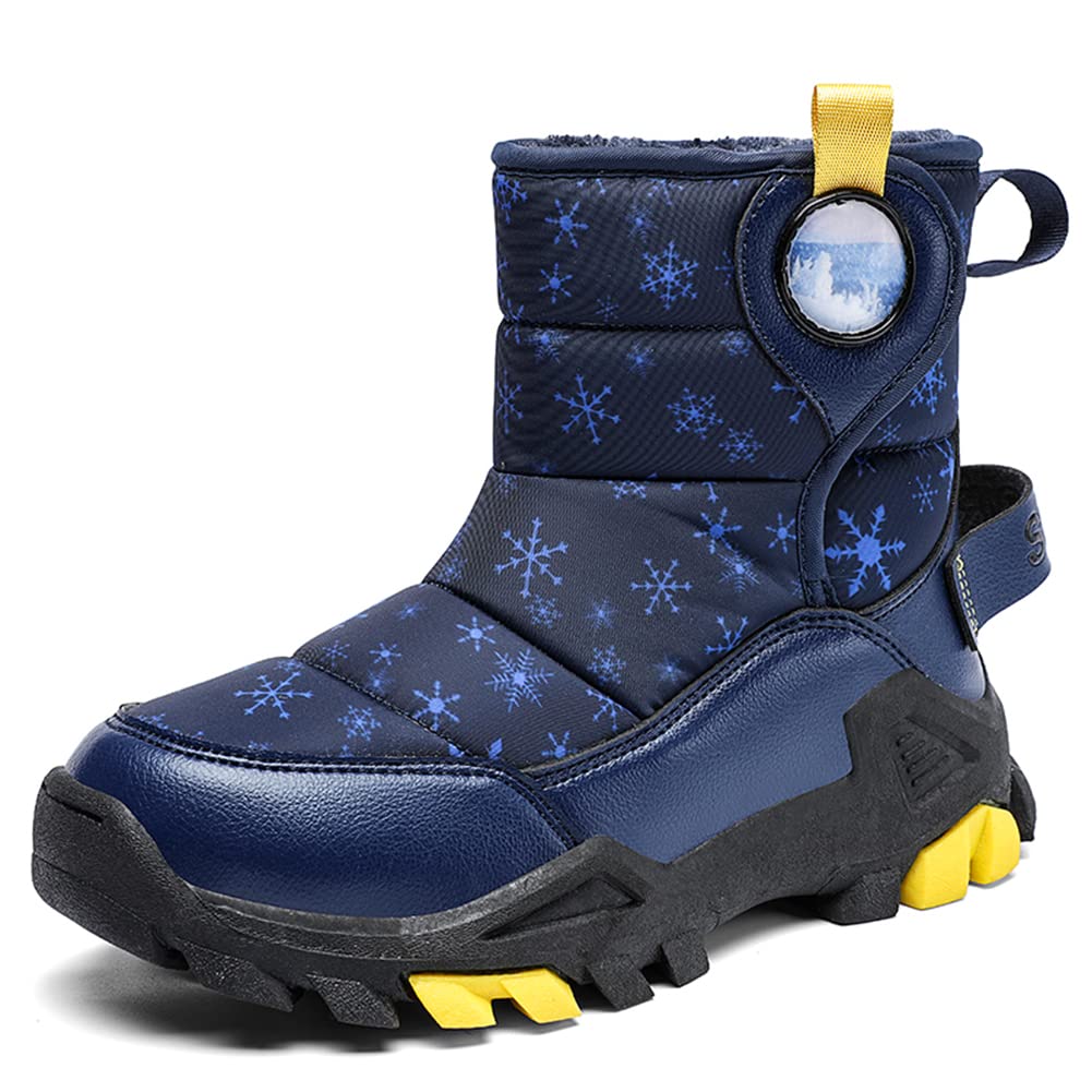 Bambini Stivali da Neve Ragazzi Fodera Calda Scarpe Invernali da Escursionismo Trekking Antiscivolo