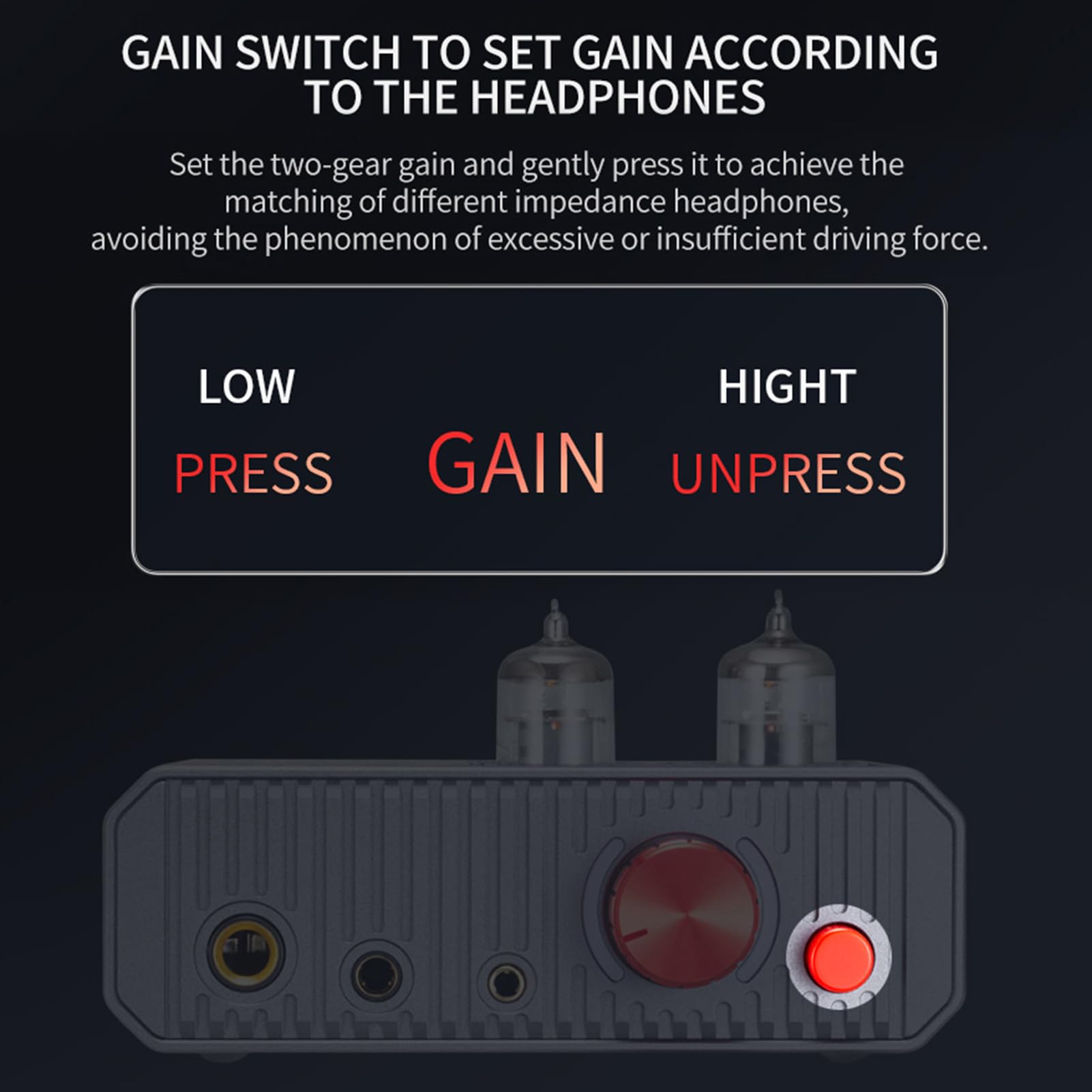 Dpofirs Amplificatore per Cuffie Valvolare USB MH 02, DAC 32 Bit/384 KHz, Uscita 1300 MW con Chip CS43131 Doppio Tubo 6J1 per Audio Hi-Fi, di Festa per Audiofili Amanti della Musica