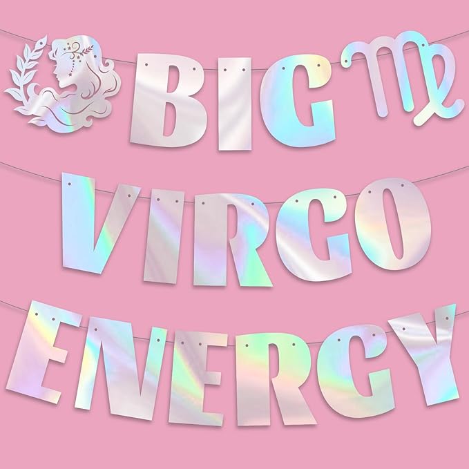 Big Virgo Energy Banner, August/September Birthday Party Decorations, 12 Constellation Zodiac Virgo Birthday Party Decorations, Astrology Bday Party Supplies