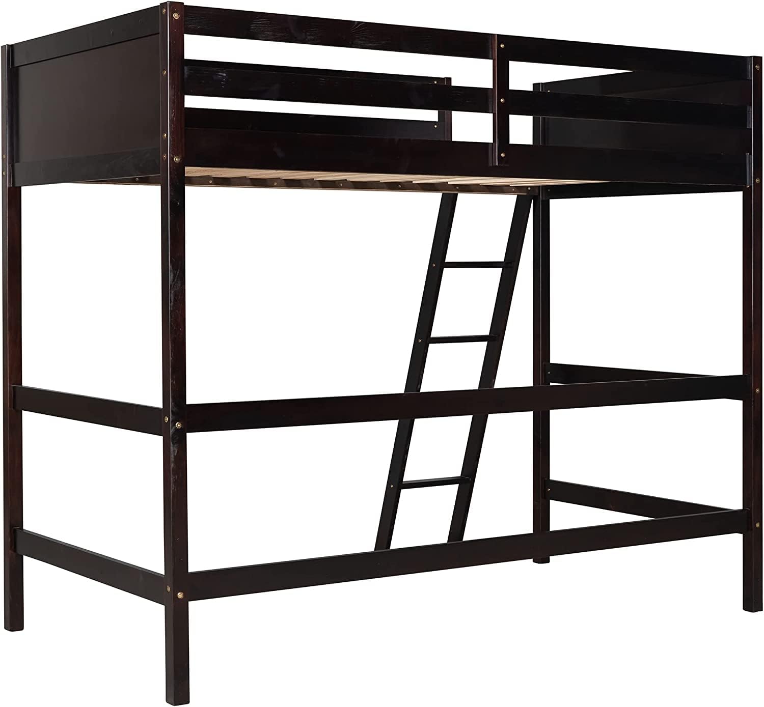 Buy Harper & Bright Designs Loft Bed , Twin Loft Bed with Angled Ladder , Wooden High Loft Bed