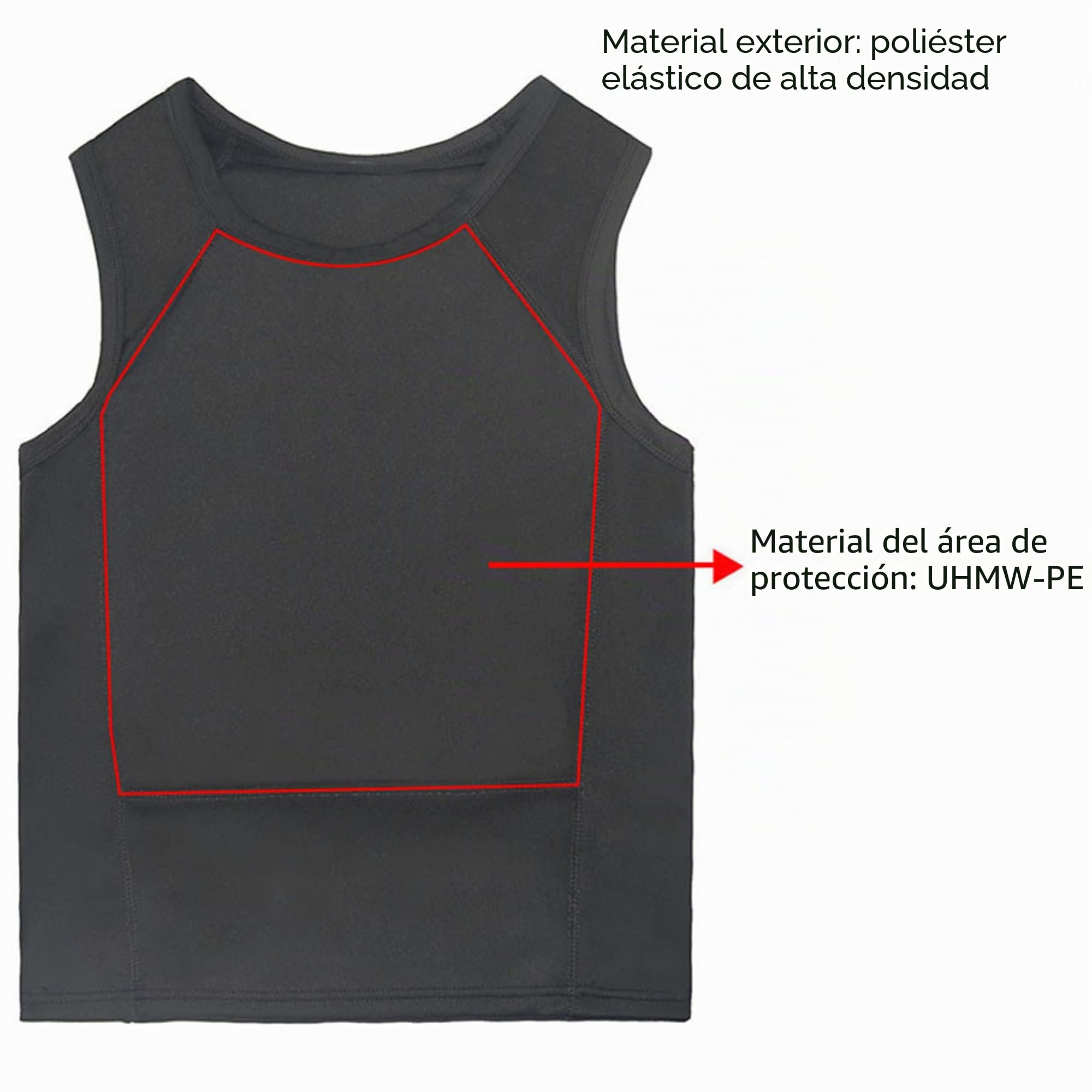 YIEOTM Chaleco Ejecutivo Discreto Chaleco antibalas Nivel IIIA - Oculto Oculto en el Interior Use una Camiseta Suave antibalas para protección de Seguridad Personal