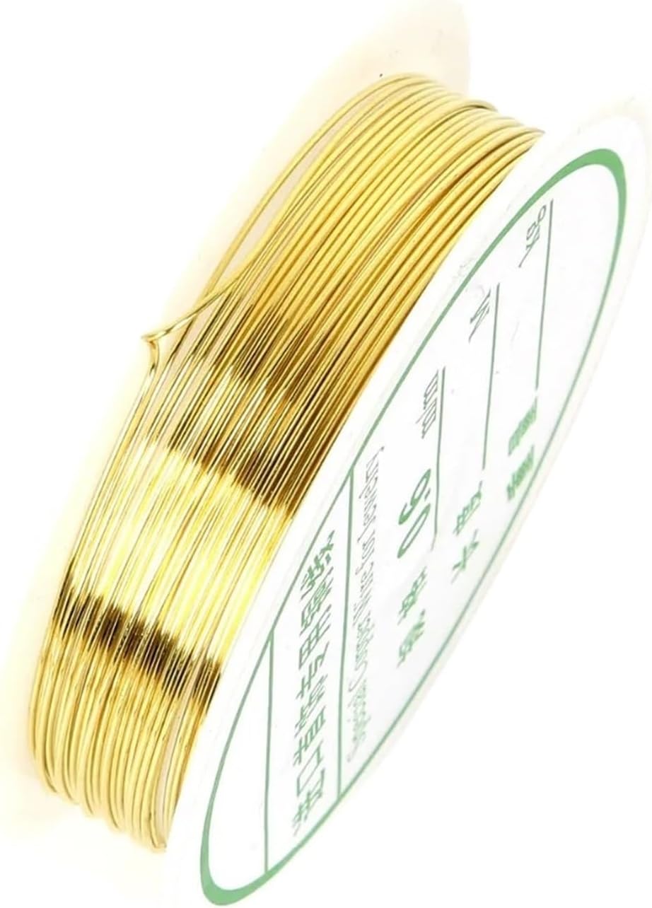 0.2mm 0.3mm 0.4mm 0.8mm 1.0mm Dia 1.5-20m/roll Alloy Copper Wire Silver/Gold/Copper Color Beads Wire Metal for Jewelry Finding(Gold,0.25mm 18m)