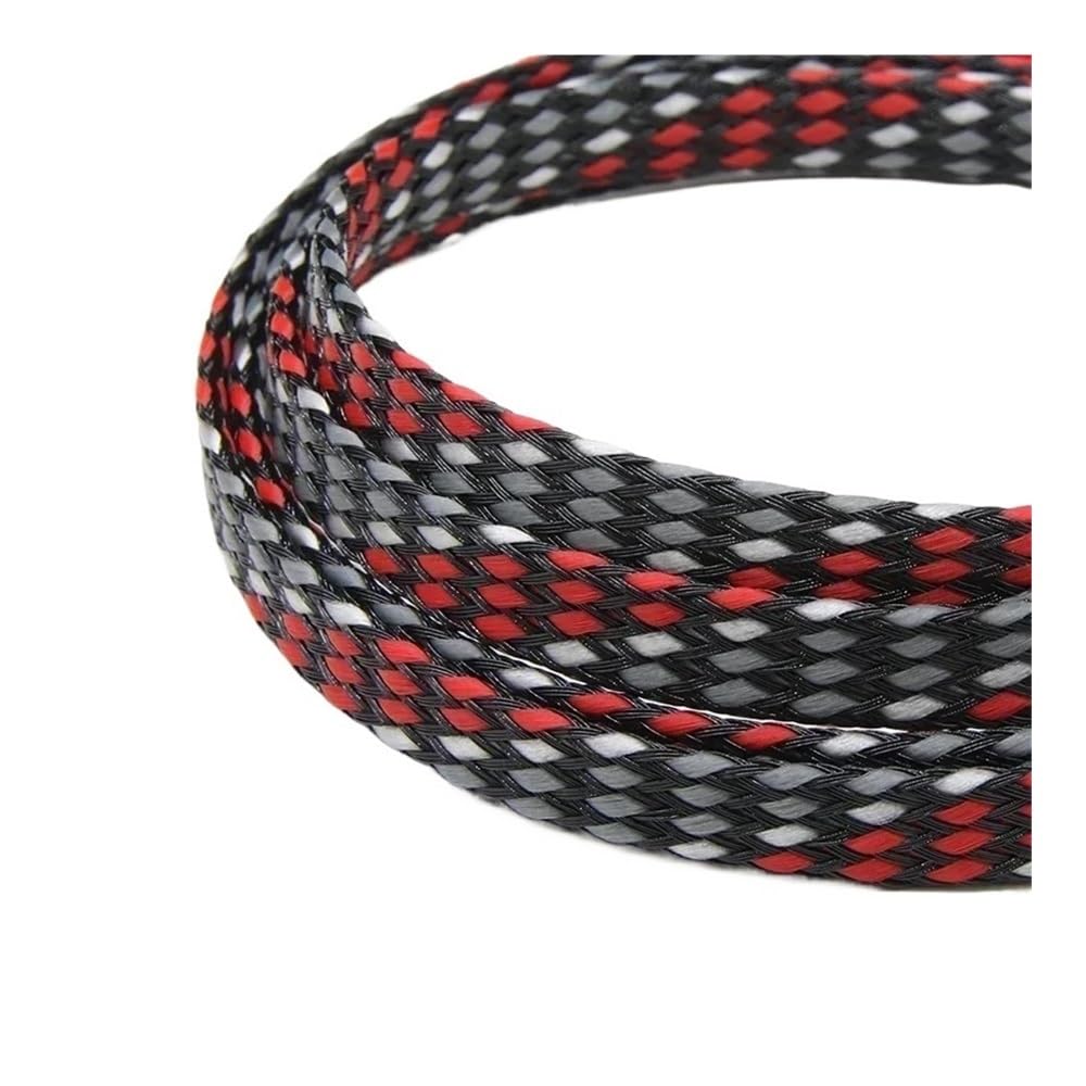 Guaina intrecciata espansa da 1/5/20/50 m, 4/8/12 mm, in cotone PP, filato PET, morbida, isolata, protezione linea cavi, fascio cavi, guaina cavi (rosso, grigio, bianco, 12 mm, 20 metri)