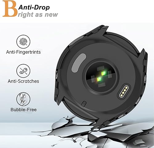 Miniatura 5 de Miimall Funda compatible con Garmin Forerunner 965, carcasa completa de PC con protector de pantalla de vidrio templado para accesorios Garmin