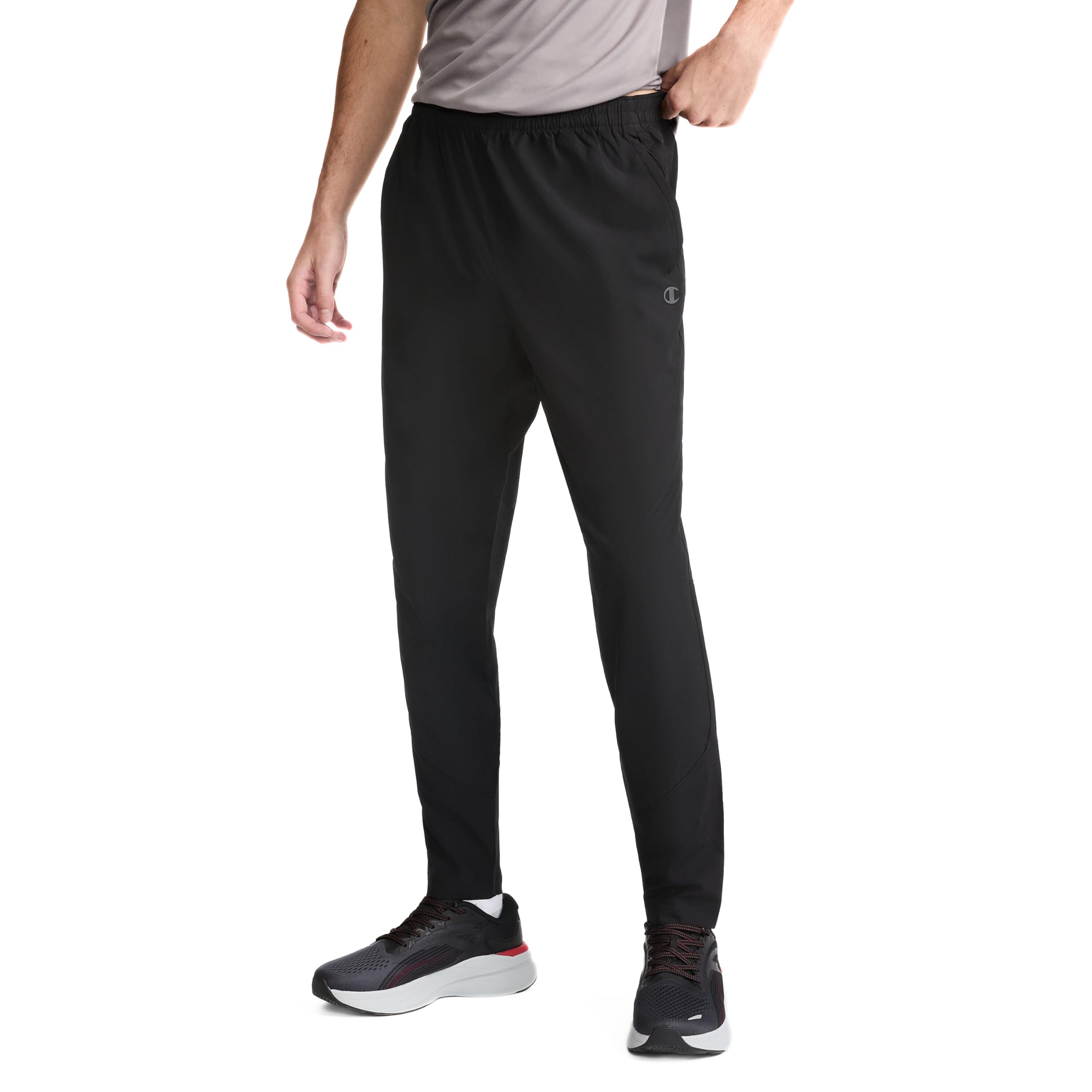 Champion Men's, MVP, Lightweight Woven, Moisture Wicking, Athletic Pants, 30.5" Sweatpants, Black, X-Large