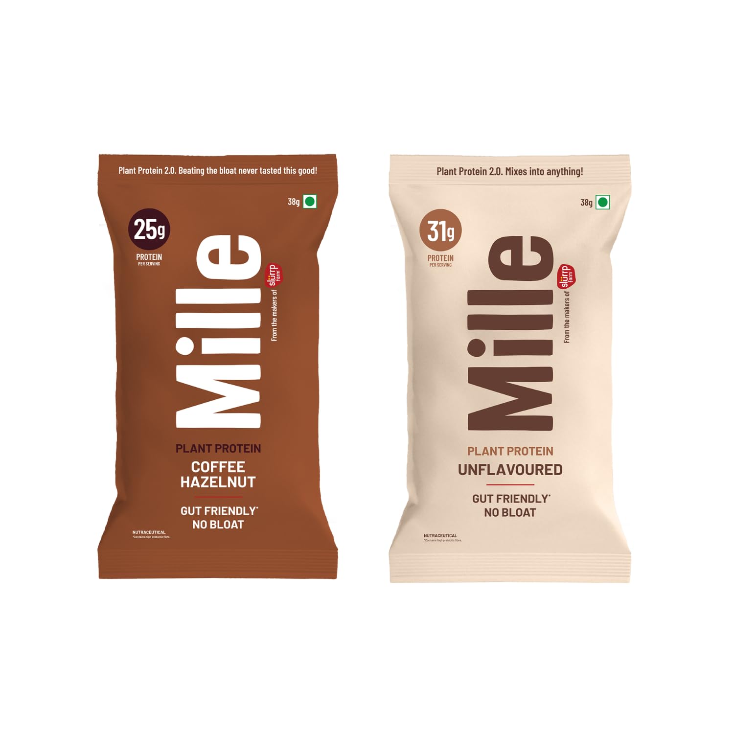 Mille Plant Protein | 31g Unflavoured & 25g Coffee Hazelnut Protein Trial Pack| Made with Fermented Yeast Protein | No Bloat Vegan No Added Sugar | 38g Trial Pack x 2-image-39