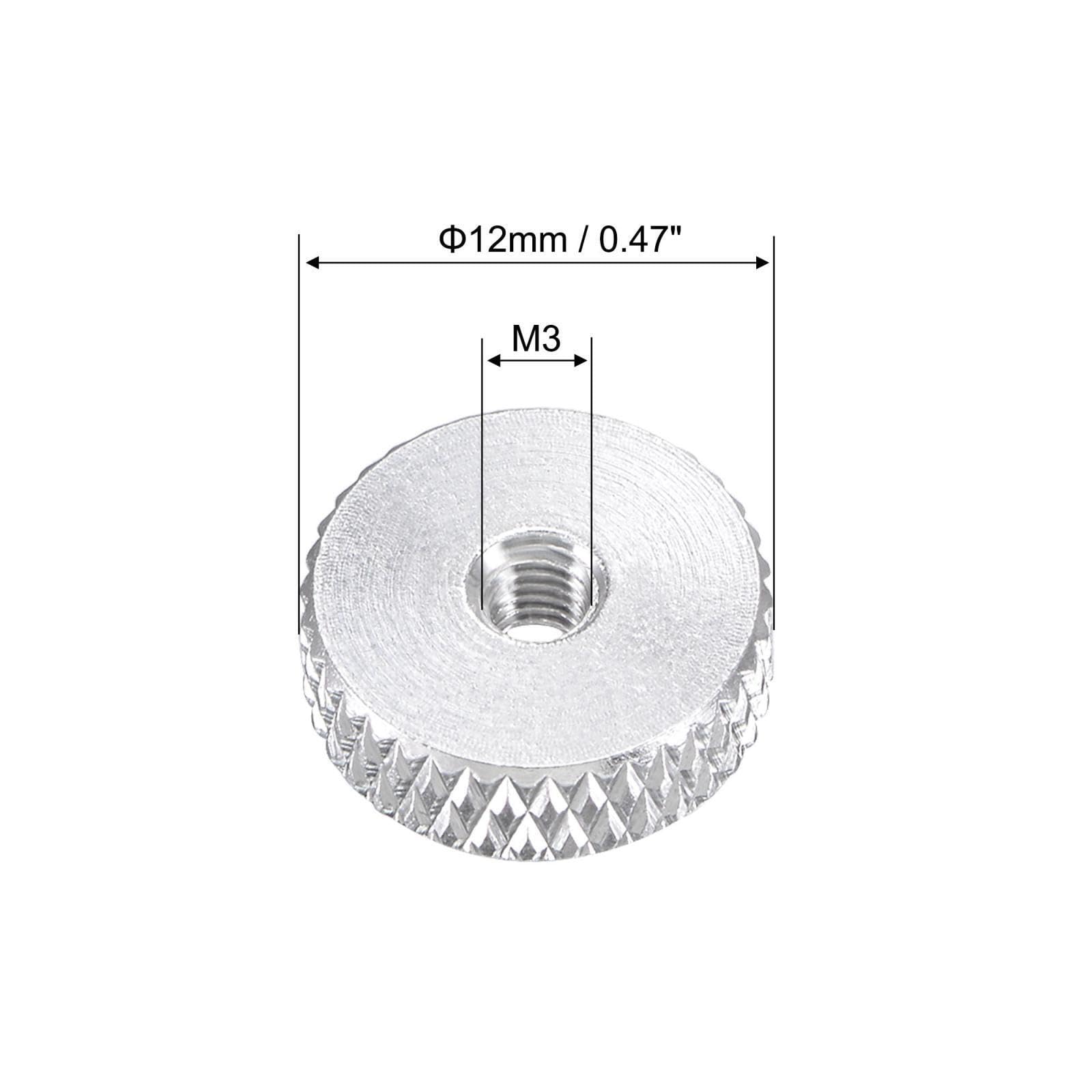Tool Parts and Accessories M3x12mmx4mm Flat Knurled Nut Thumb Nuts Adjusting Aluminum Alloy Silver 10Pcs (#CN-140824-07345)