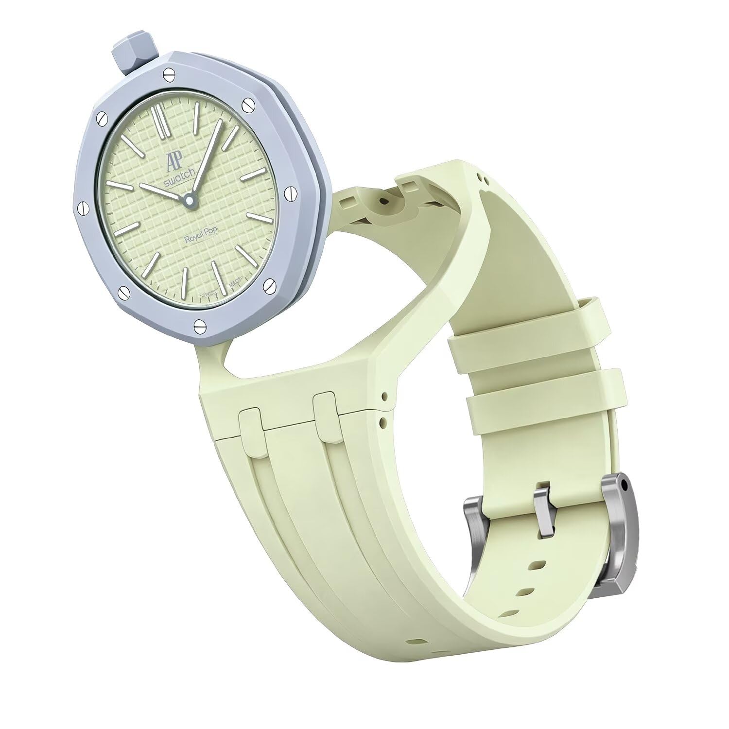 TingYR Cinturino Compatibile con Swatch Royal Pop, Cinturino Orologio in Silicone con Custodia Ceramica, Bracciale Impermeabile e Confortevole.