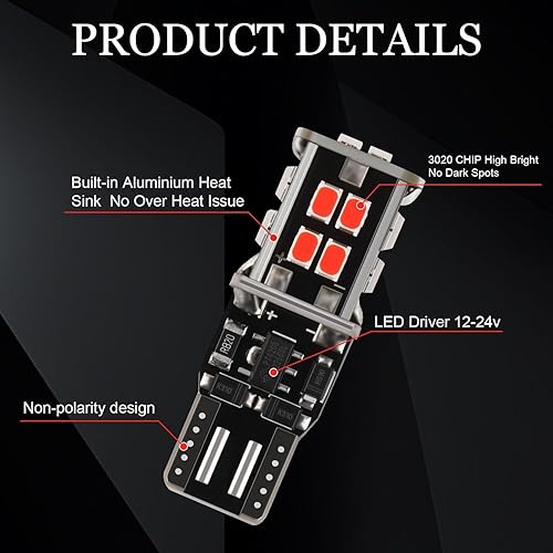 Miniatura 4 de Bombillas LED 12-24V extremadamente brillantes 194 912 921 168 175 2825 W5W T10 T15 aptas para Chevrolet Dodge Ford GMC Honda Nissan Toyota Truck 3ª