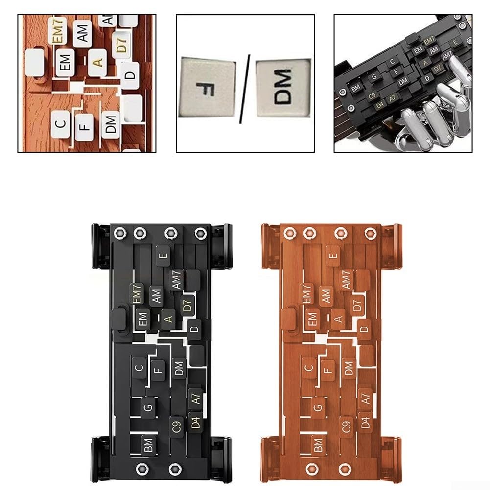 Prensador de acordes de guitarra, accesorios de guitarra, entrenador de acordes de ayuda de guitarra, instrumentos musicales de cuerda herramienta de aprendizaje de guitarra (marrón)
