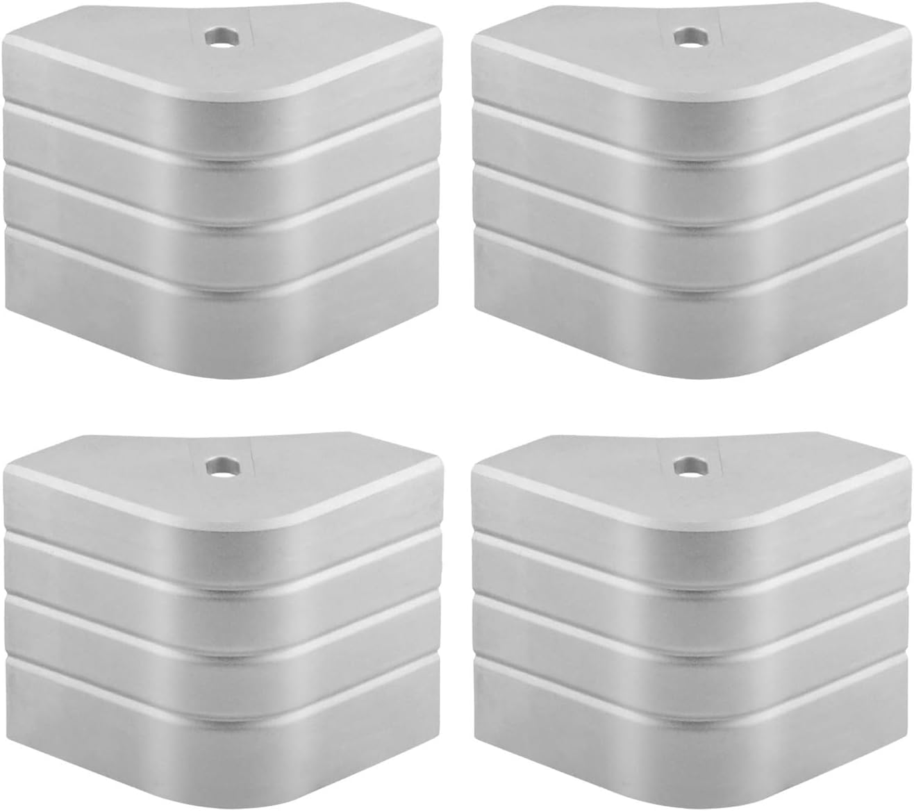 Aluminum Pontoon Corner Caps, 4PCS Boat Corner Caps Pontoon Deck Corner Bumper for 90 Degree Rounded Corner, Height: 3-1/8in to 3-3/16in Top: 3-1/8in to 3-3/16in