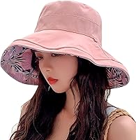 Vista 19 de Reversible Floral Sun Hats UV Protection UPF Packable Wide Brim Chin Strap Women