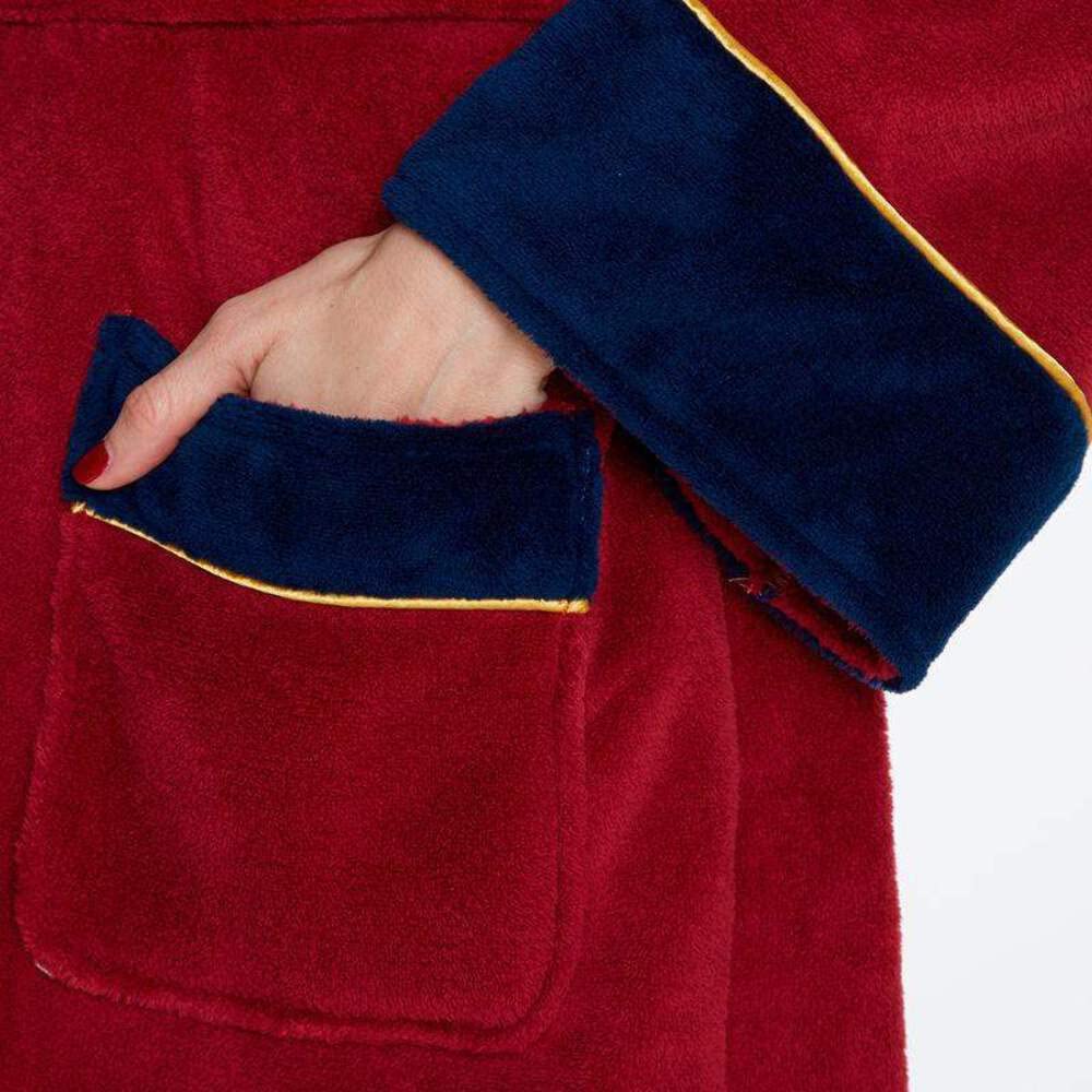 Wonder Woman Bademantel - Logo-Design ohne Kapuze - weiches Fleece mit Gürtel - DC Comics Justice League Geschenke für Damen Frauen Teenager Mädchen