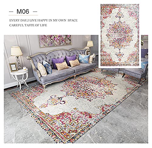 Tapis abstrait rouge et doux : la solution idéale lavable pour les grands salons