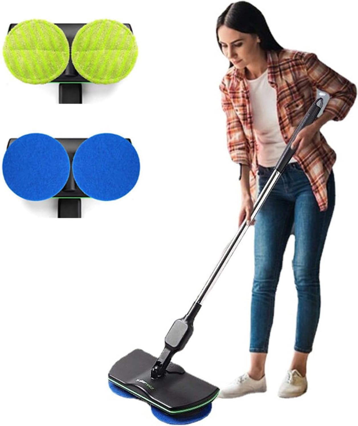 Lucidatrice Pavimenti Marmo，Spazzole Lucidatrice，Moccio Pavimento，Lavasciuga Pavimenti Professionale，Levigatrice Parquet，Lavapavimenti Elettrico Senza Fili, a Mano, Girevole a 180°