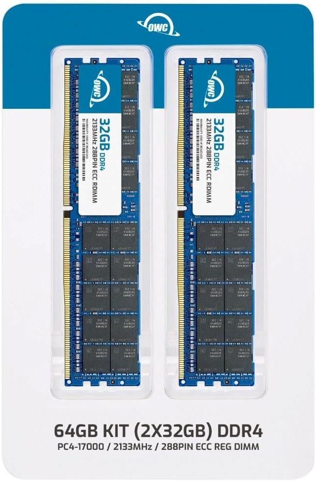 OWC 64GB (2x32GB) DDR4 2133MHz PC4-17000 CL15 2RX4 ECC Registered RDIMM 1.2V 288-pin Memory RAM Upgrade for Server