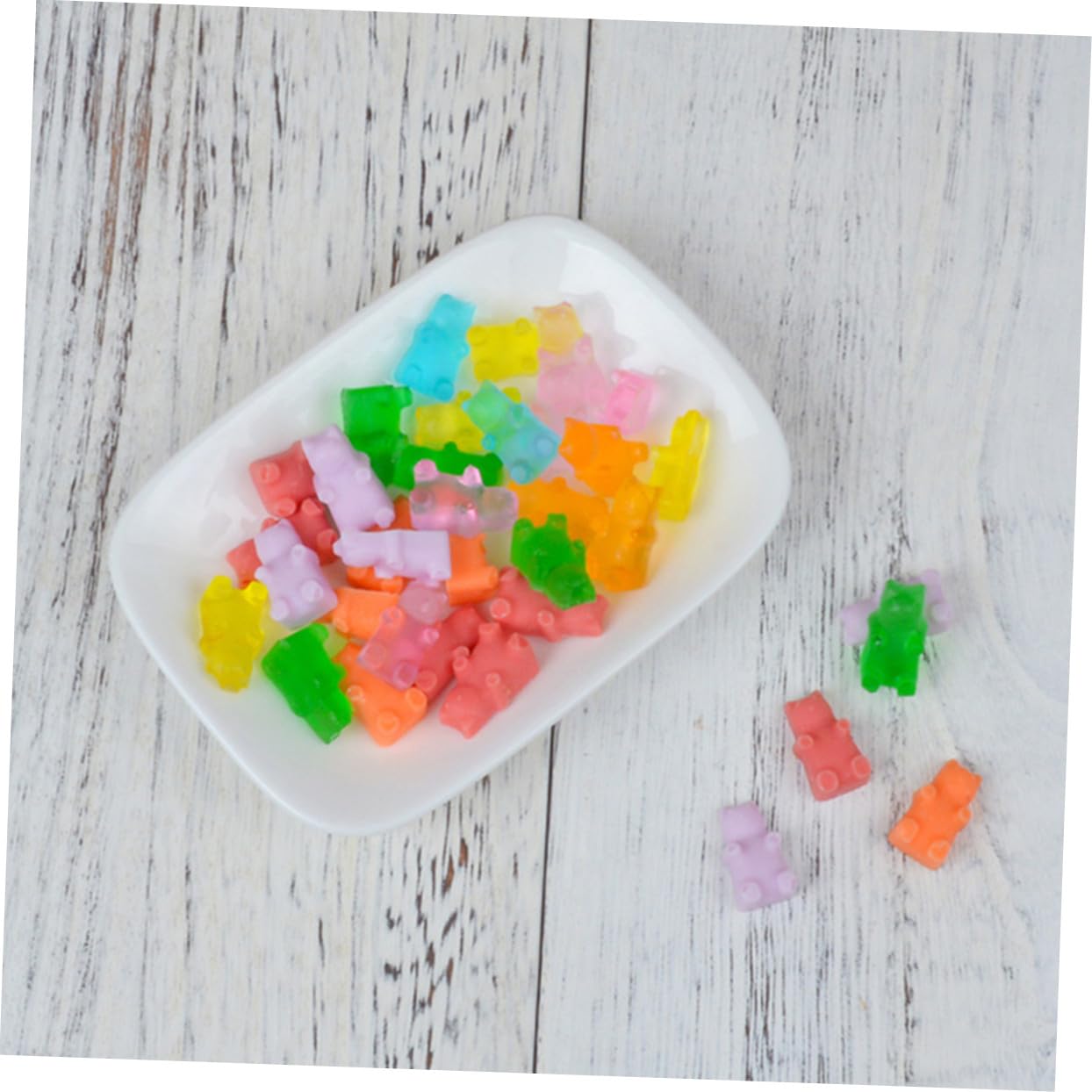 Cabilock 5ensembles Moules à Bonbons Silicone Forme Ours avec Compte-gouttes Bleu Ciel Vert Rose Jaune
