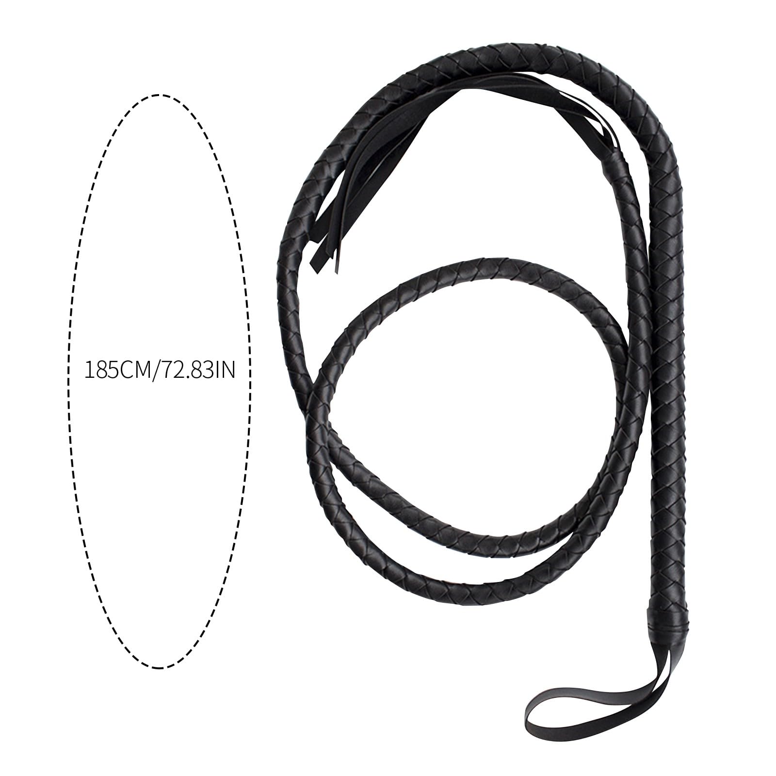 Cravache d'équitation 185 cm Noire Style cowboy occidental Accessoire Halloween