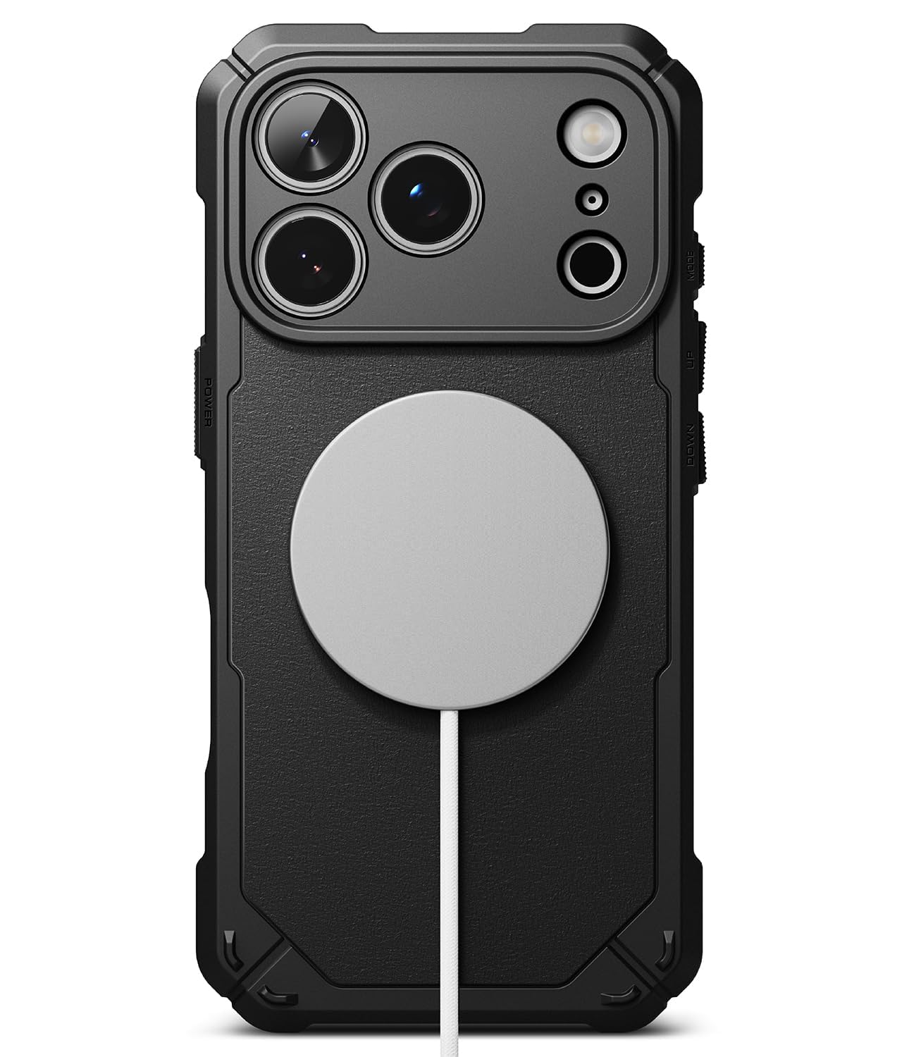 Ringke Rugged Gear Magnetic Compatible with iPhone 17 Pro Max Case Back Cover [Strong Magnet] Flexible Durable Anti-Slip TPU Shockproof Bumper Full Protection - Magnetic Black