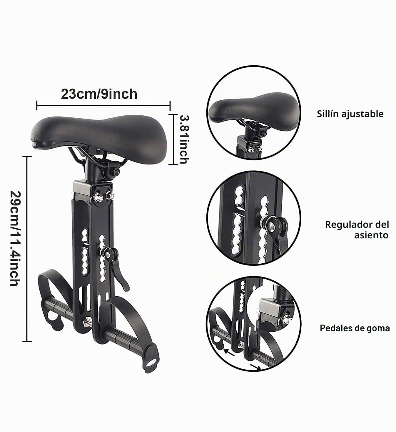 Bomoya Asiento de Bicicleta para niños para Bicicletas de montaña, Asientos Delanteros Desmontables para niños de 2 a 5 años, Compatible con Todos los Adultos MTB