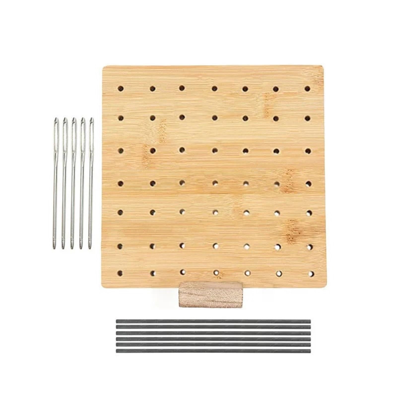 QAUUCP Macrame Project Board Wooden Crochet Blocking Board Knitting Kit Square Granny Handcrafted Bamboo Supplies(10.16cm)