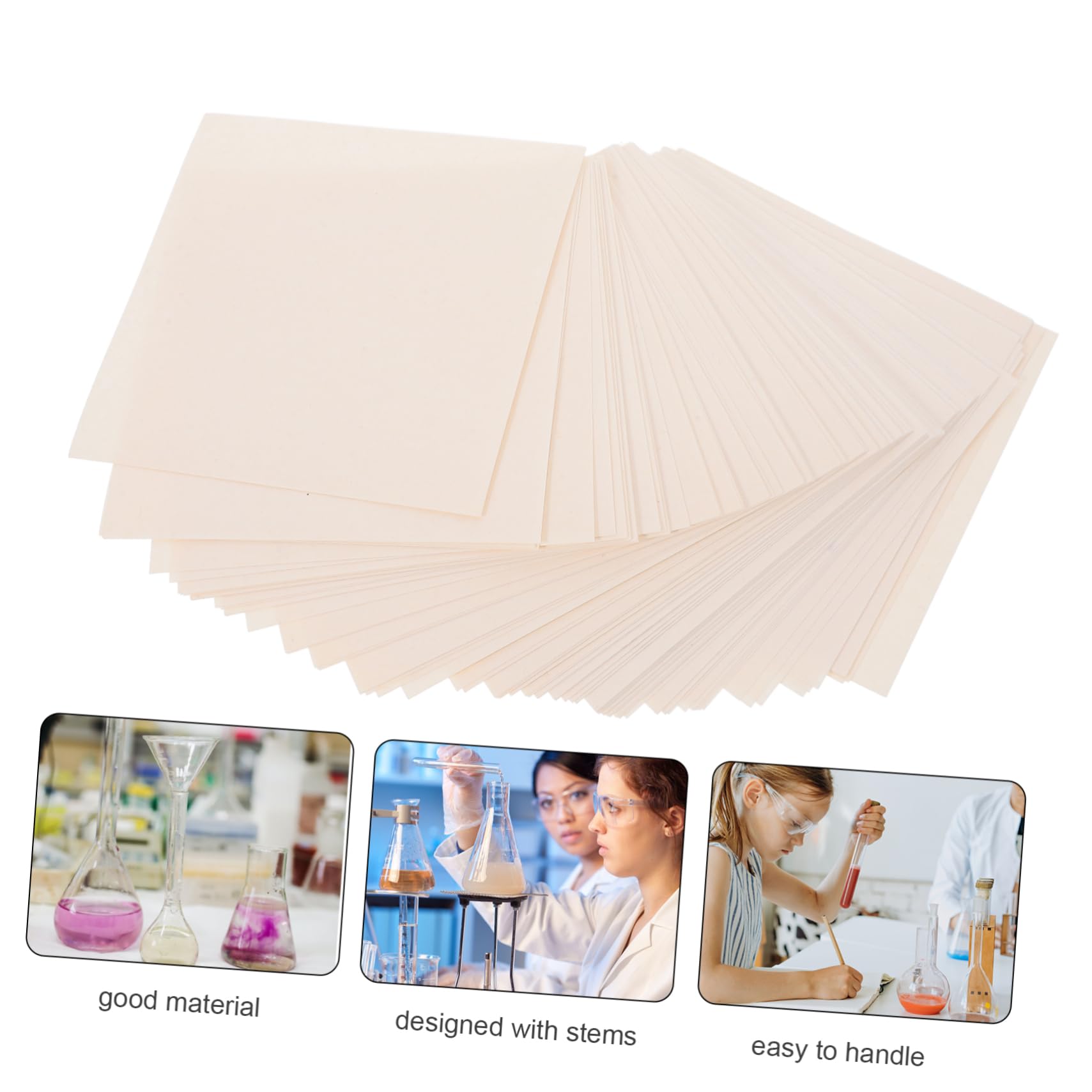 KICHOUSE 10x10cm Square Qualitative Filter Sheets 100 Sheets Set Lab Filter Paper Optimal Filtration for Experiments
