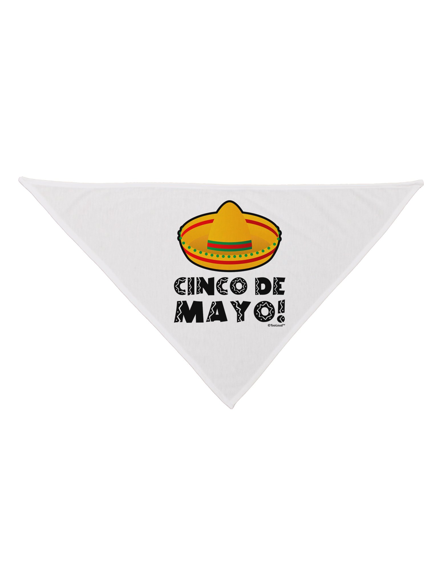 TOOLOUD Sombrero Design - Cinco de Mayo Printed White Dog Bandana 26