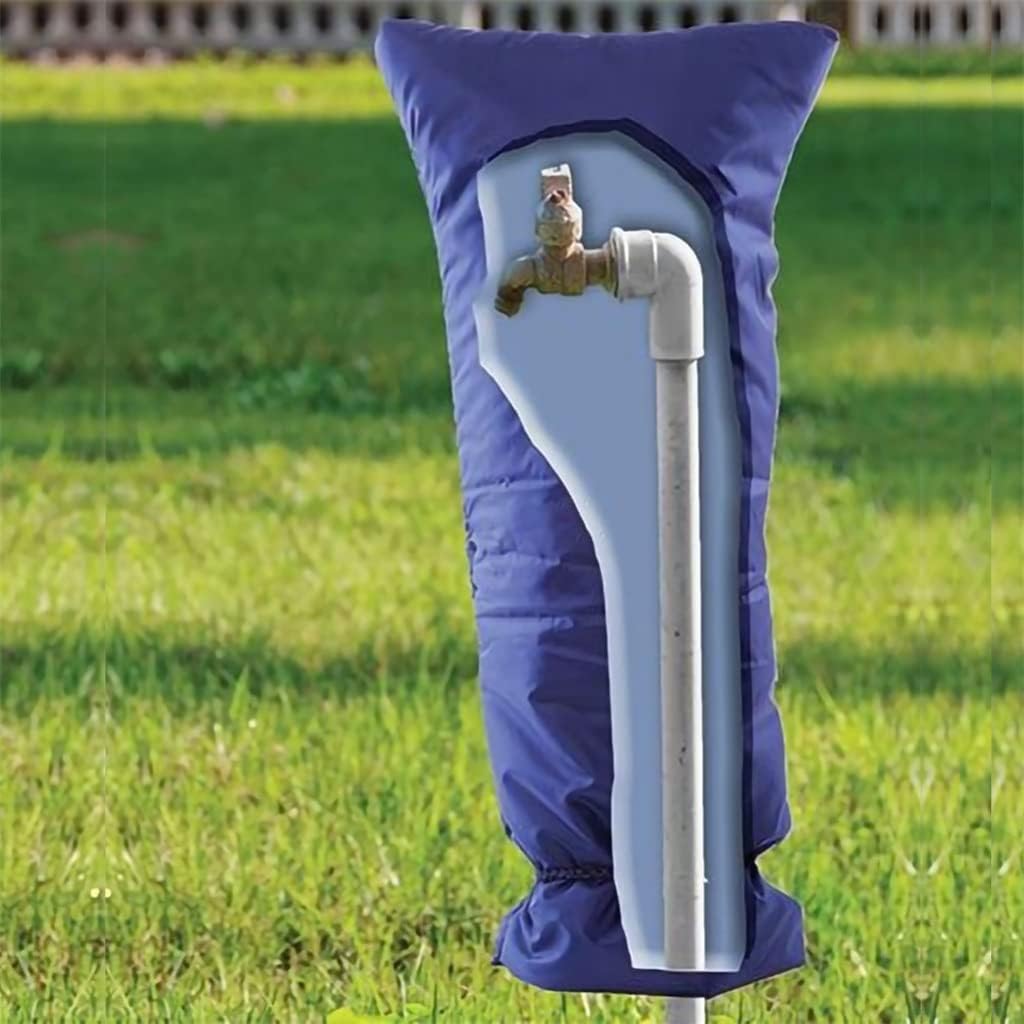 2 Pc Outdoor Faucet Antifreeze Cover Long Water Faucet Cover Outside Garden Faucet(Blue,51x20cm)