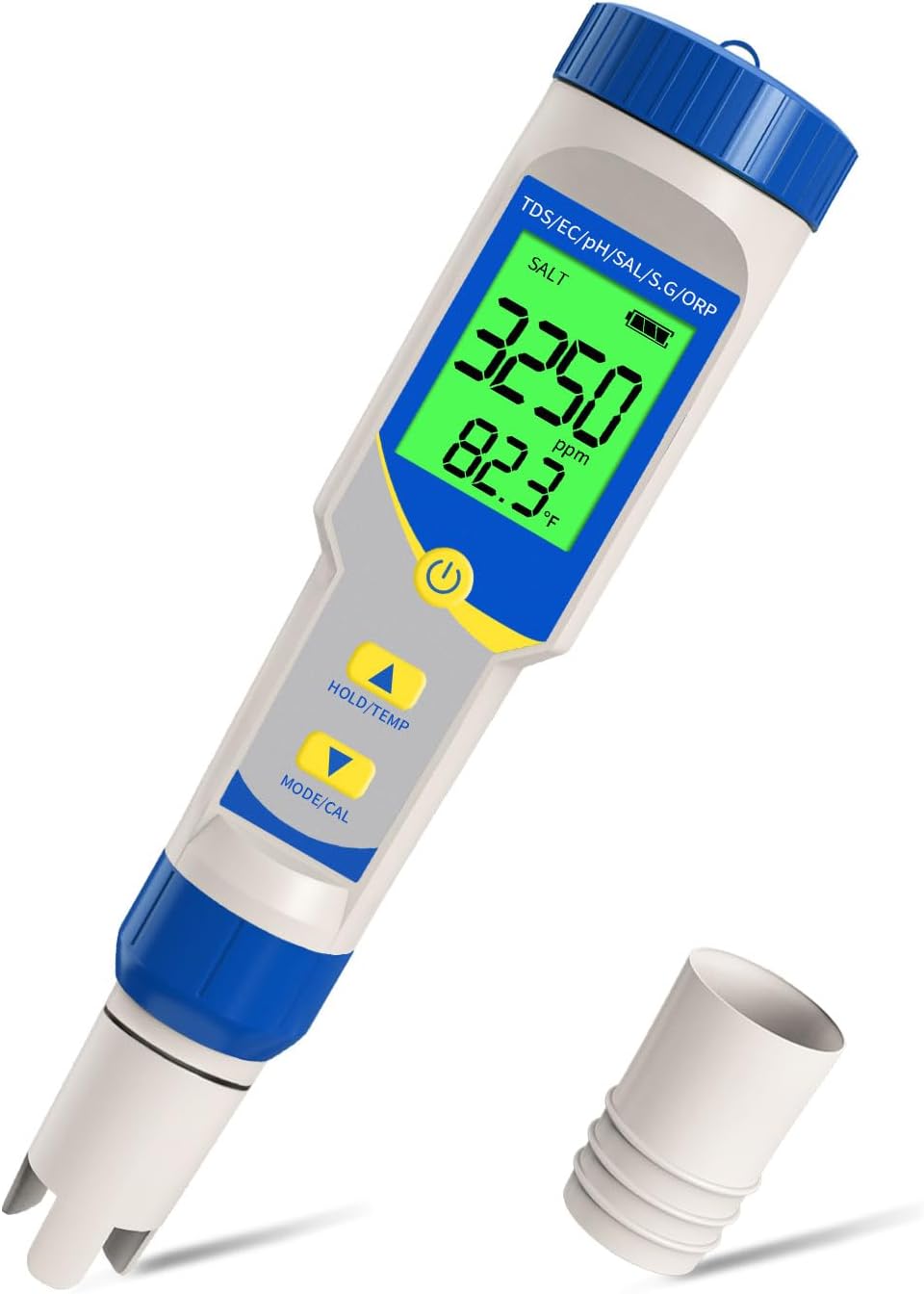 Pool Salt Tester, Digital Salinity Tester for Saltwater Pool, 7 in 1 pH ORP Salt Meter for Pools Aquarium Sodium Chloride Swimming Pools Hot Tub Spas