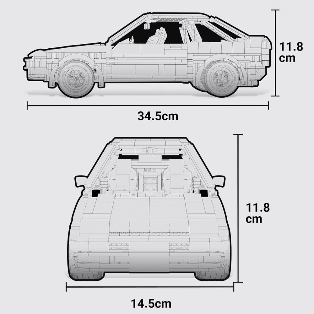 AE-86 Sports Car Building Blocks Set, 1491 Pieces DIY Assembly Racing Model, MOC Collection Toy Gift for Home Decor and Adult
