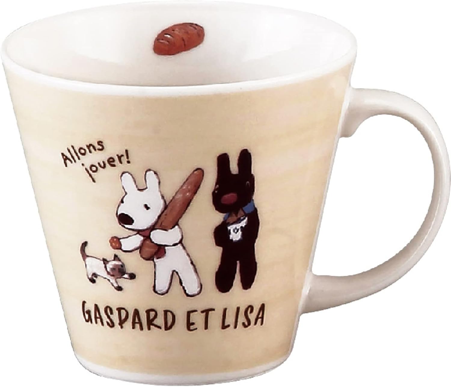 山加商店 Yamaka Shoten Lisa & Gas Pearl Mug, Approx. 11.8 fl oz (340 ml), Microwave Safe, Macaron, Made in Japan, Pink
