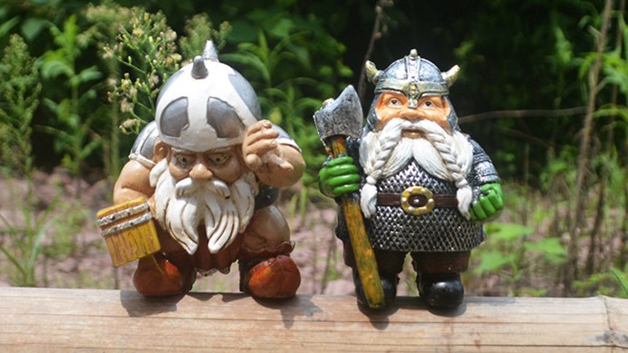 Viking Victor Norse Dwarf Garden Gnomes, Axe Large Ornaments Décor