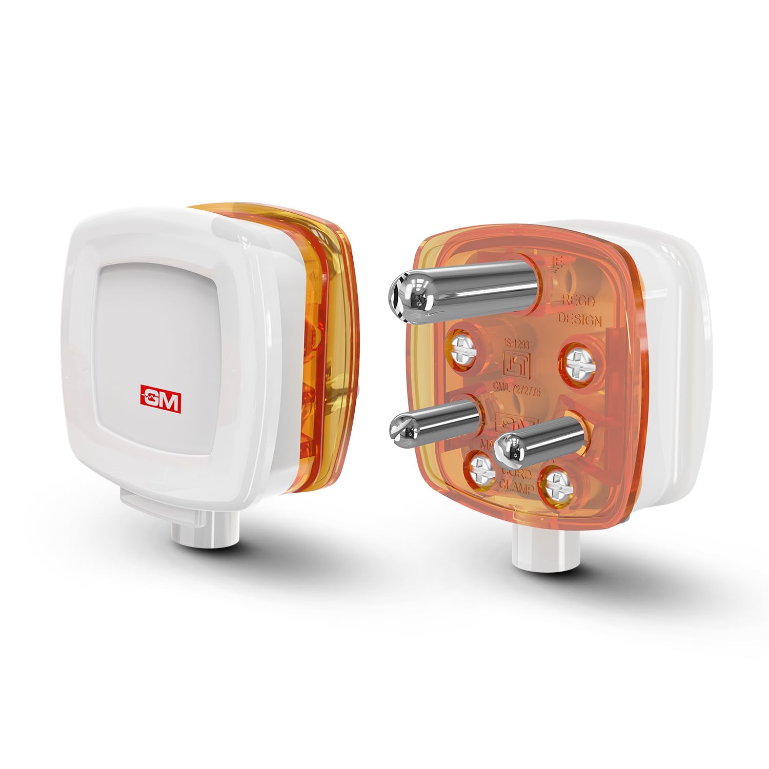 GM 6A 3-Pin Plug Top, Heavy Duty Electrical Plug, Shock Resistant Durable Build, Compact Lightweight Design, Easy Assembly, Standard Indian Socket Compatible, Safe & Reliable Power Solution