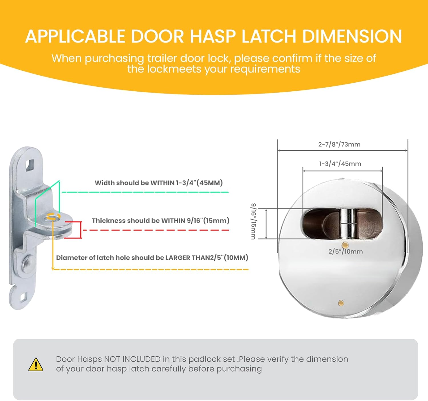 2 Pack Puck Lock Set, 6061 Aluminum Hidden Shackle Padlock Keyed Alike, Trailer Puck Padlocks Anti Theft 2-7/8" Puck Lock for Trailers Trucks Vans Shed Gates Garage (Silver 2 Pack)