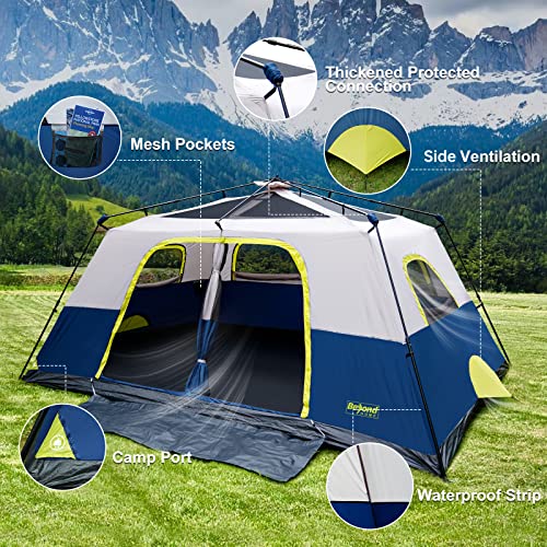 Beyondhome Instant Cabin Tent, 10 Person Camping Tent Setup In 60 Seconds With Rainfly, Waterproof & Windproof Tent 14'X10'X76'' With Carry Bag For Family Camping & Hiking, Upgraded Ventilation #TOP5