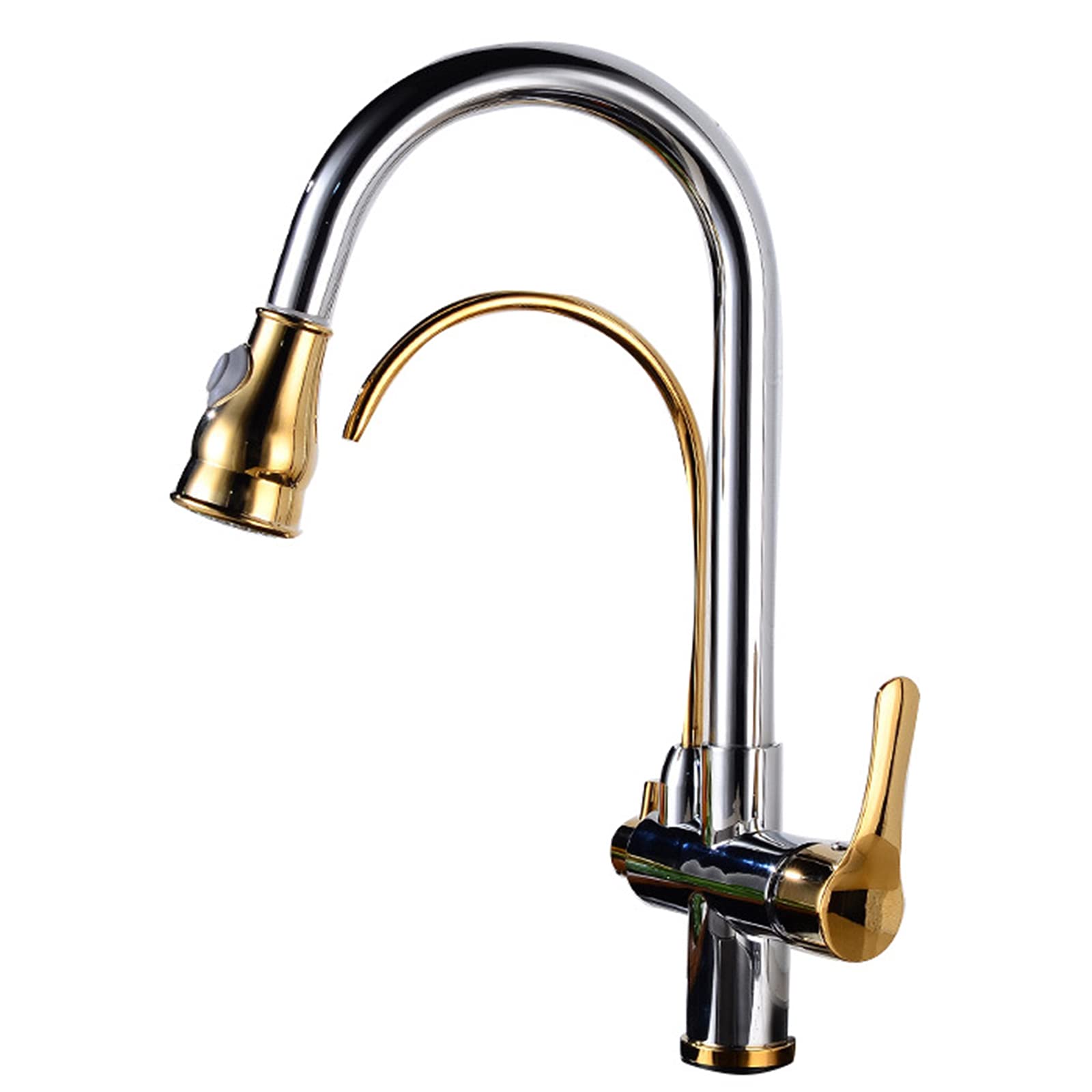 Robinet d'évier en laiton massif à arc élevé et système d'eau potable filtrée intégré