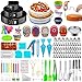 Cake Decorating Supplies,243 PCS Cake Decorating Kit 4 Packs Springform Cake Pans, Cake Rotating Turntable,48 Piping Icing Tips,7 Russian Nozzles, Baking Supplies,Cupcake Decorating Kit