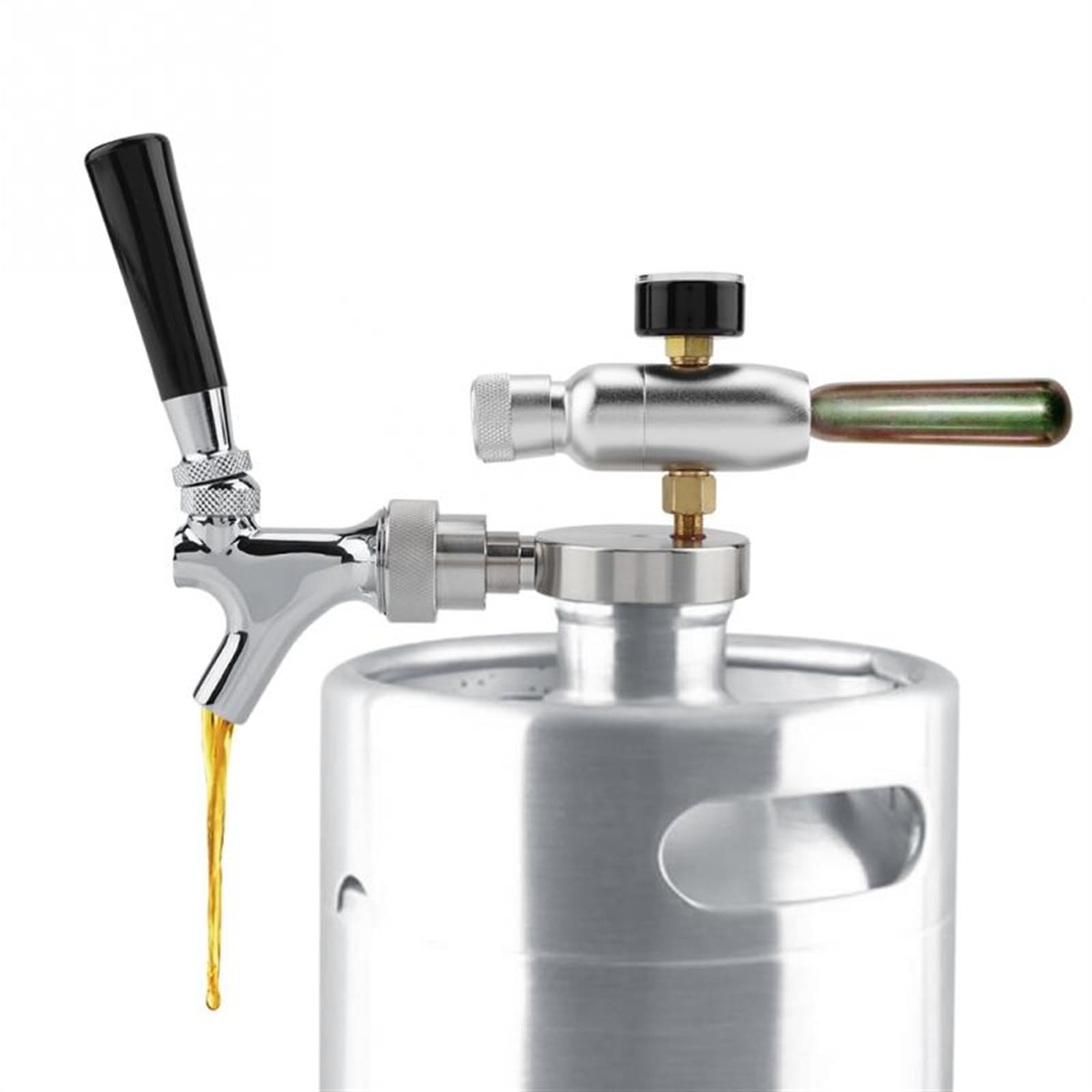 Grifos de Barril de Cerveza Dispensador de Grifo de Lanza de Cerveza de Acero Inoxidable para 2L / 3.6L / 4L Mini Keg Beer Growler Cerveza elaborada
