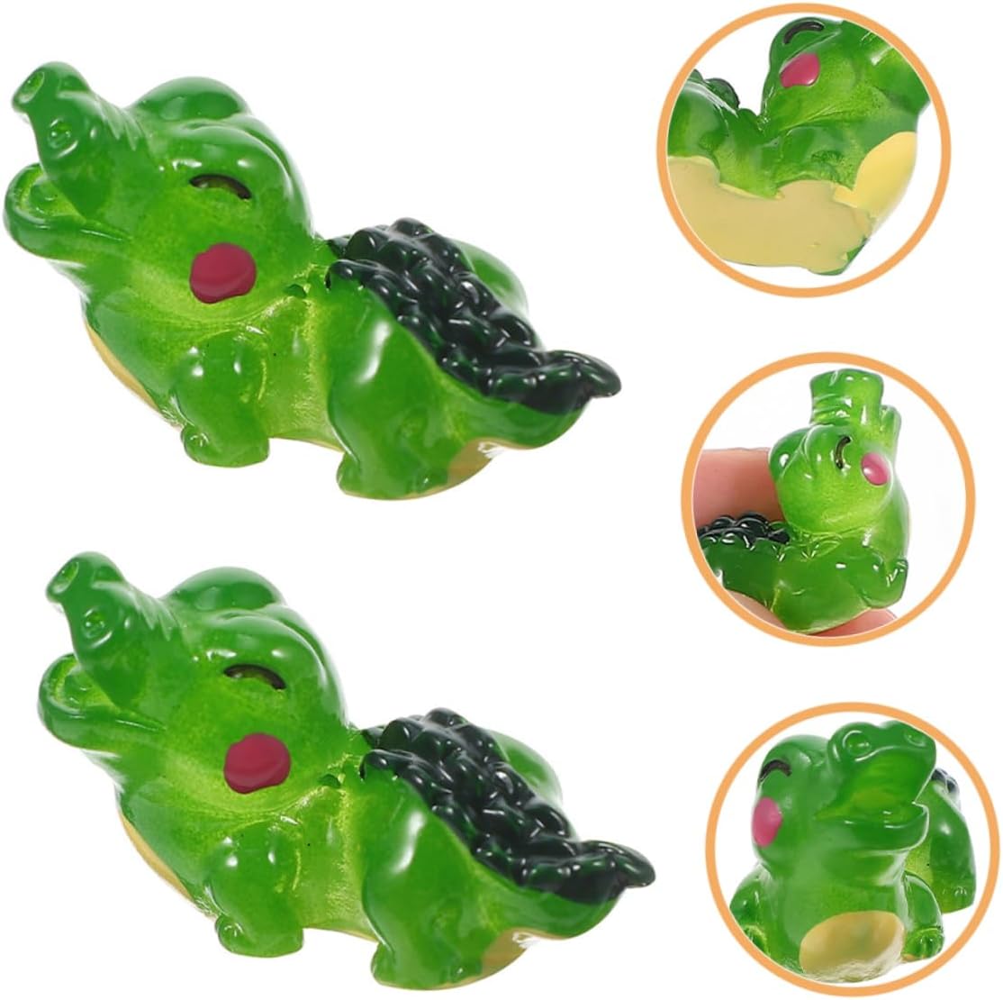 balacoo 5sets Miniature Crocodile Statue Resin Craft Garden Animal Ornament Micro Landscape 30pcs*5